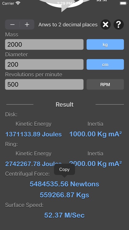 Flywheel Energy Calculator screenshot-3