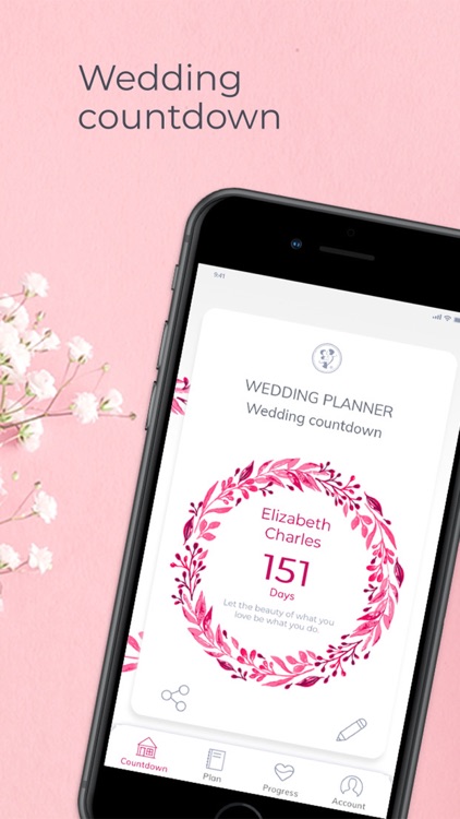 App Wedding planner, countdown