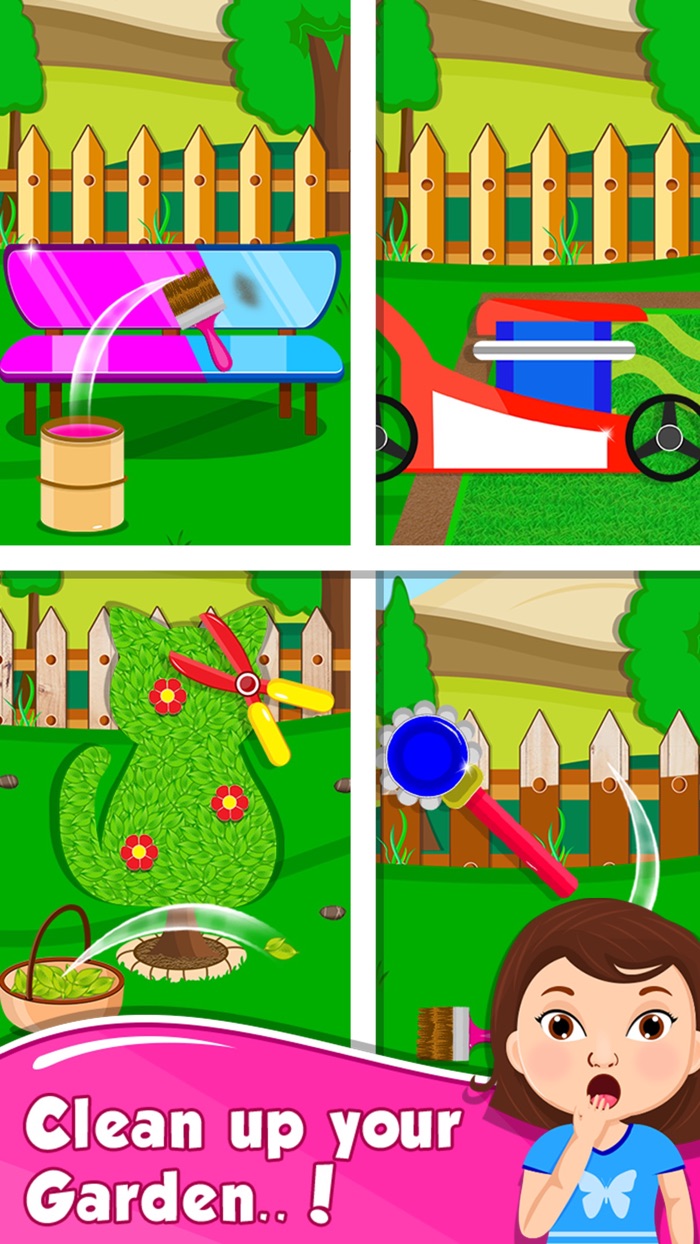 Baby Girl Cleaning House