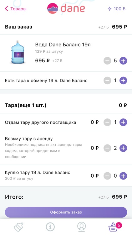 Dane Доставка воды