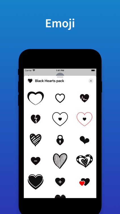 Black Hearts Stickers & emoji