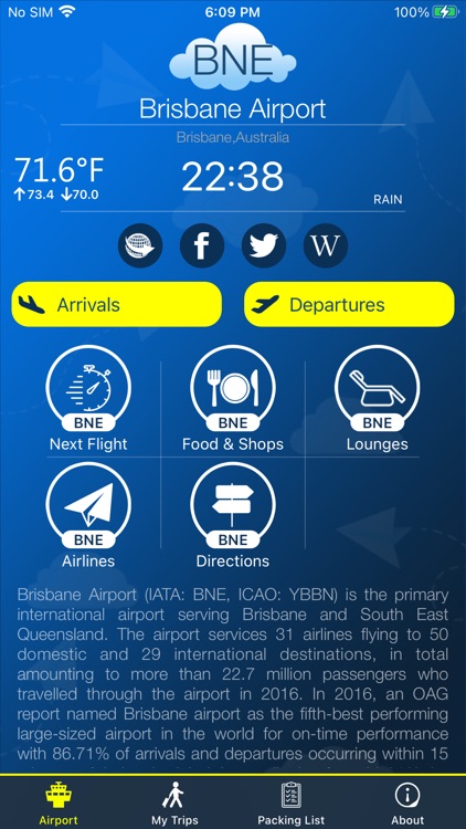 Brisbane Airport Info + Radar