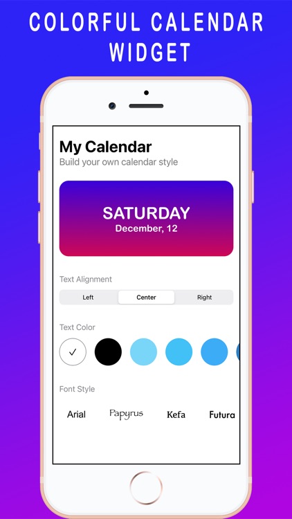 Colorful Calendar widget