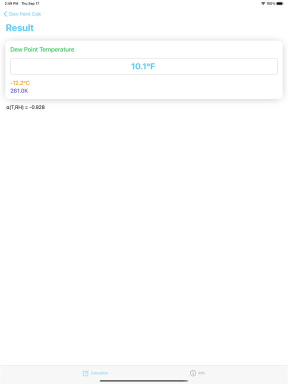 Dew Point Calculator - Calc screenshot 2