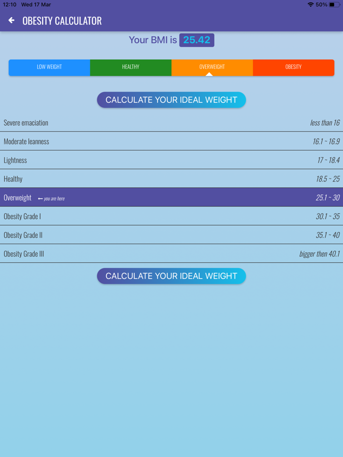Cálculo de Obesidade