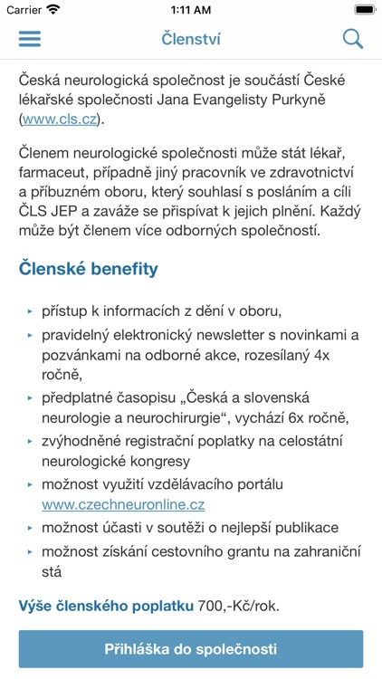 Česká neurologická společnost screenshot-7