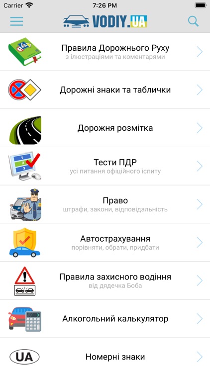 Ілюстровані ПДР України + тест