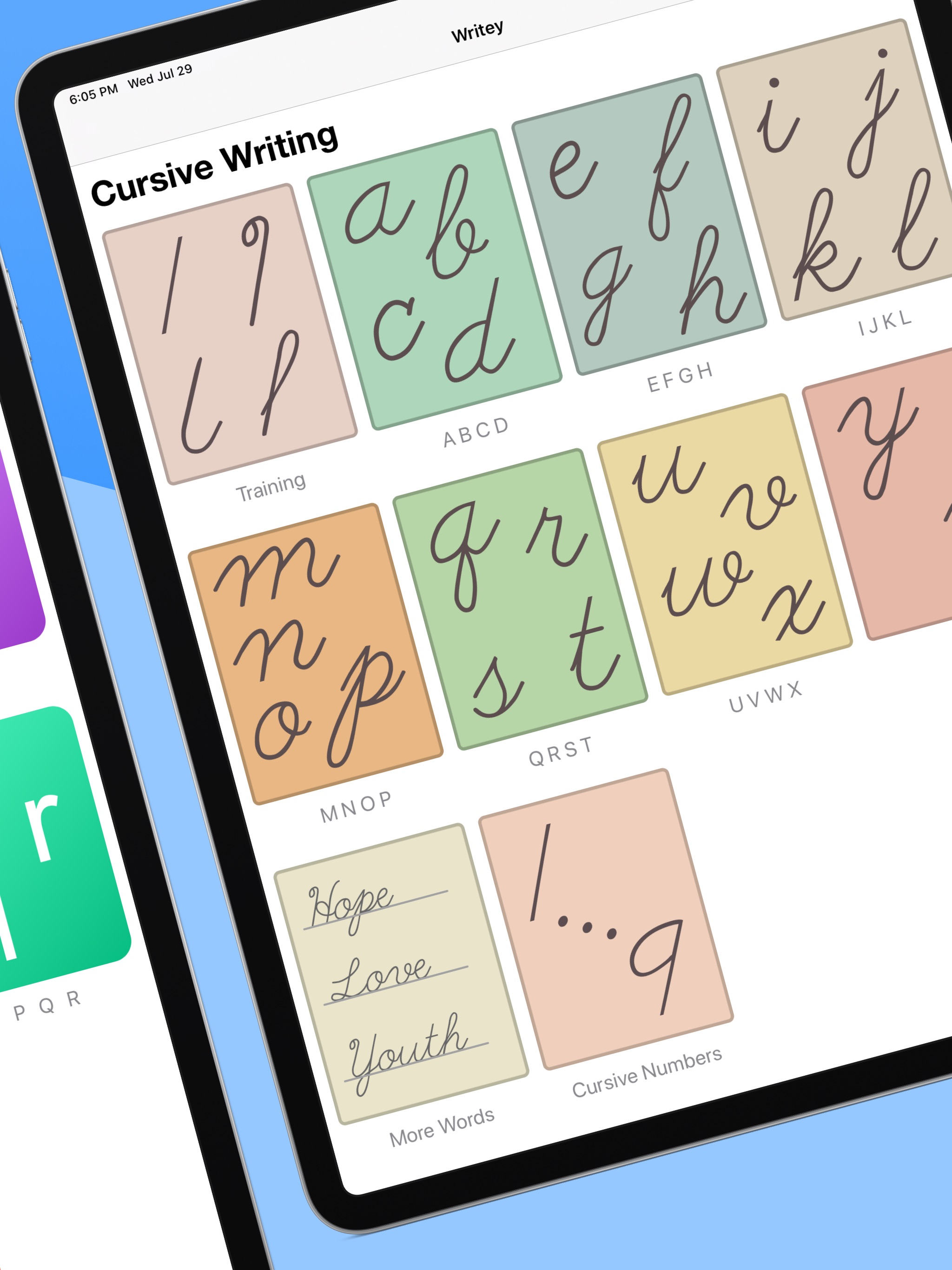 Screenshot do app Writey - Learn Handwriting