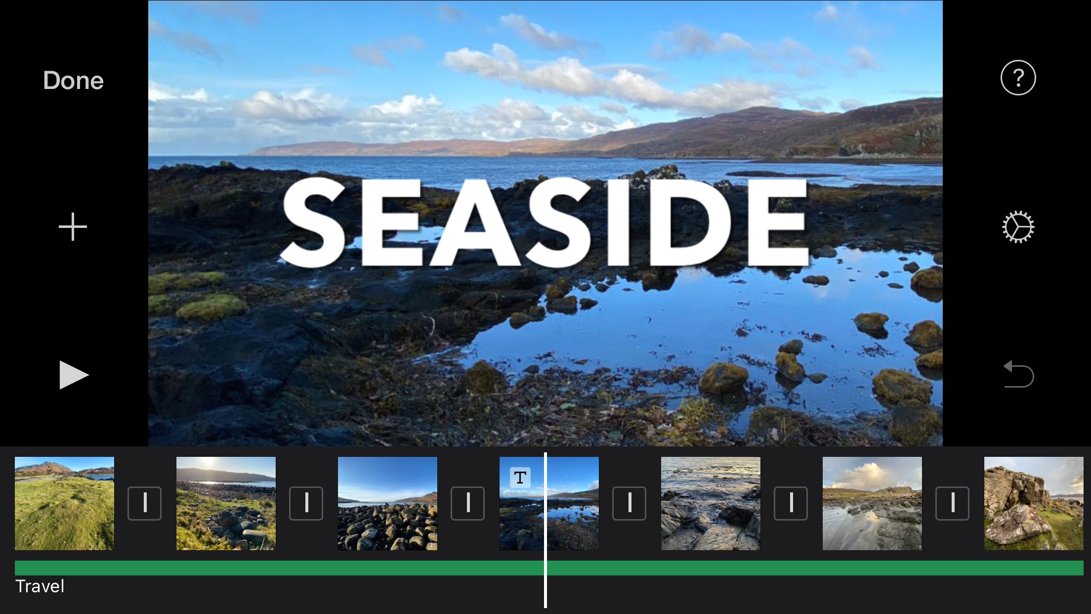 Screenshot do app iMovie