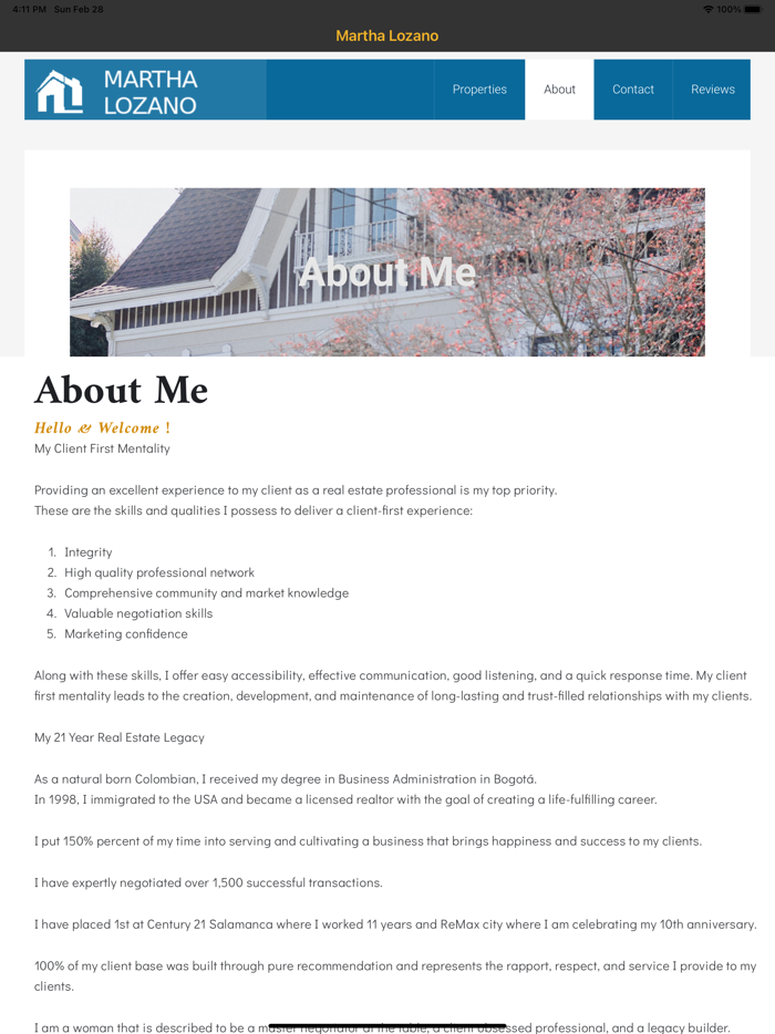 Martha Lozano Real State App