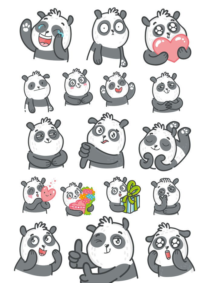 Panda Bear stickers
