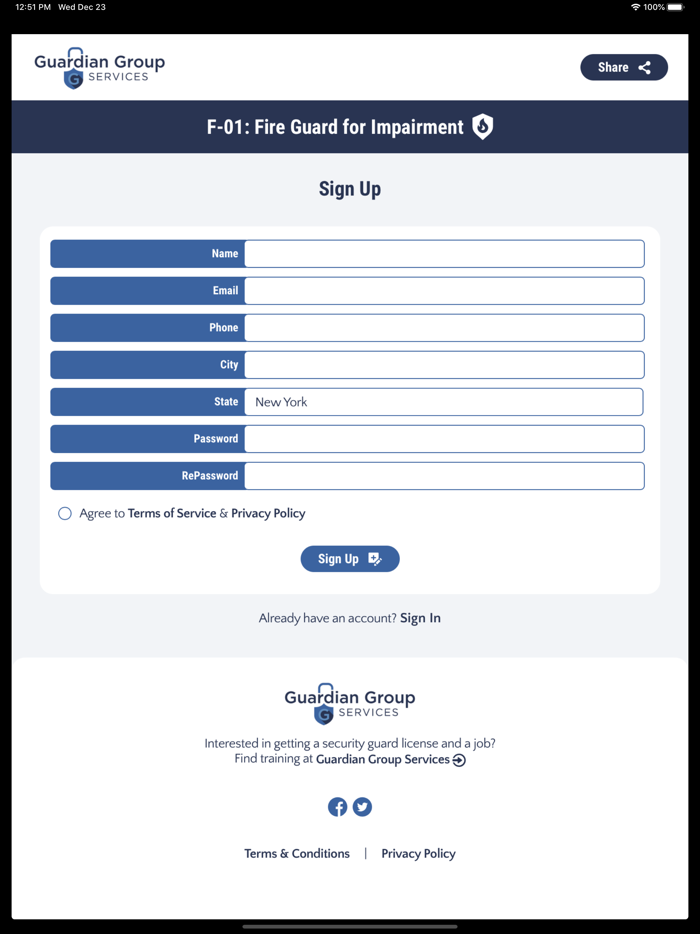 Fire Guard for Impairment F-01