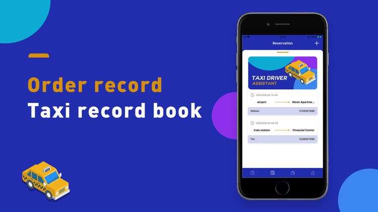 Taxi record book-Order record