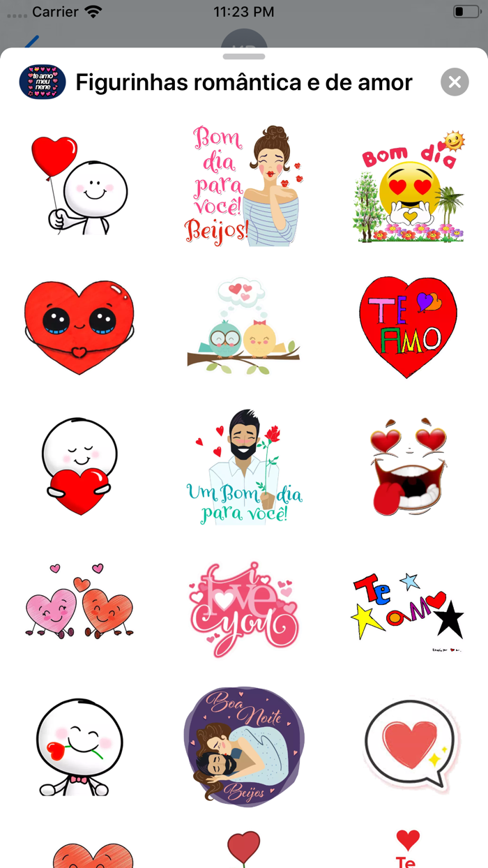 Figurinhas romântica e de amor