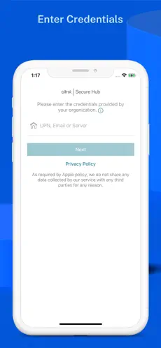 Screenshot 1 Citrix Secure Hub iphone
