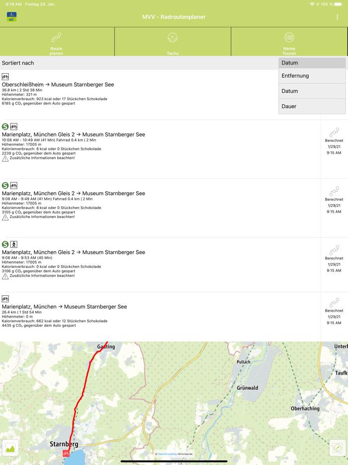 MVV - Radroutenplaner
