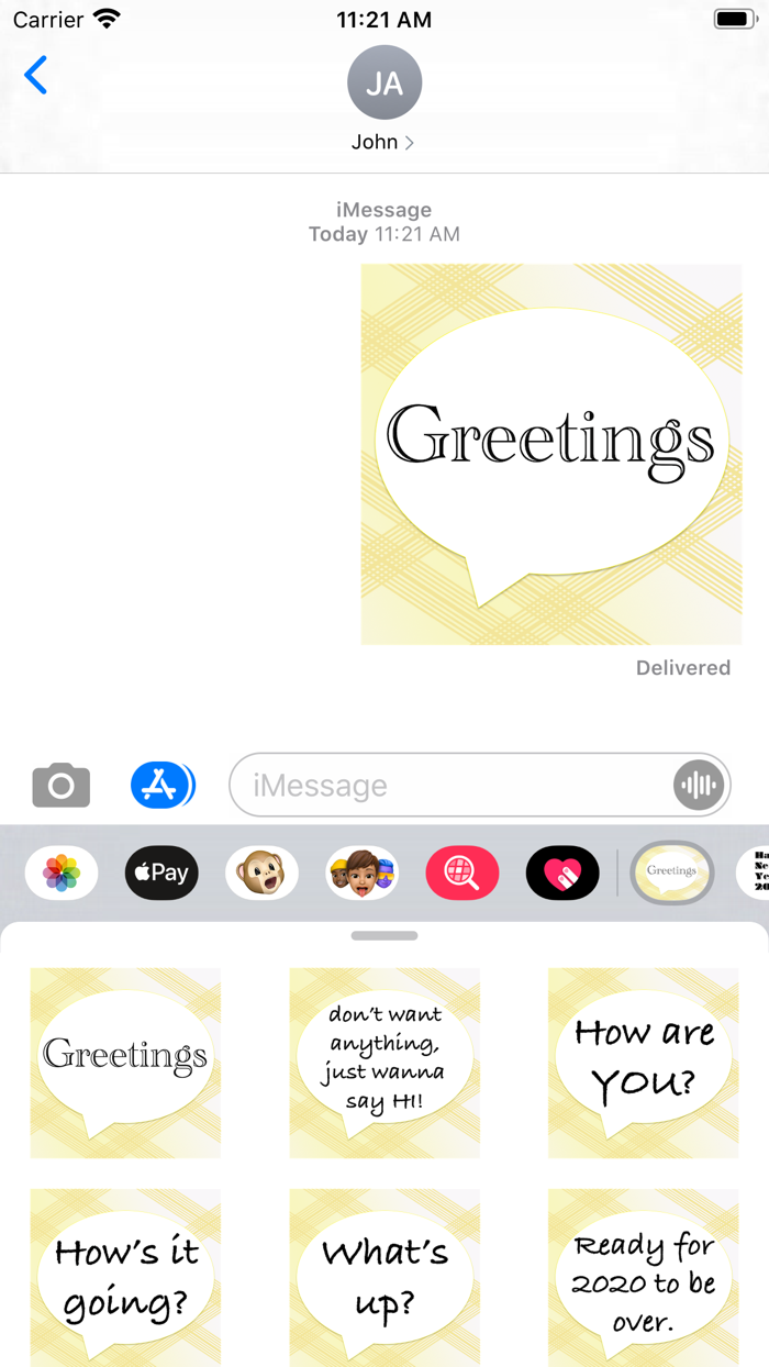 greetings stickers