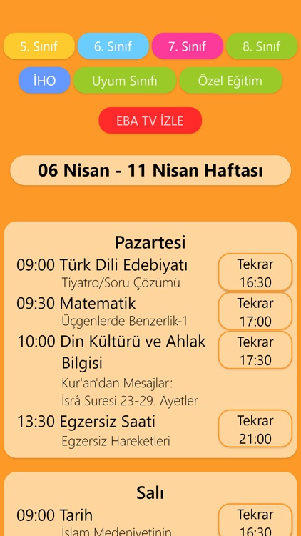 Eba Tv Ders Programı - Canlı