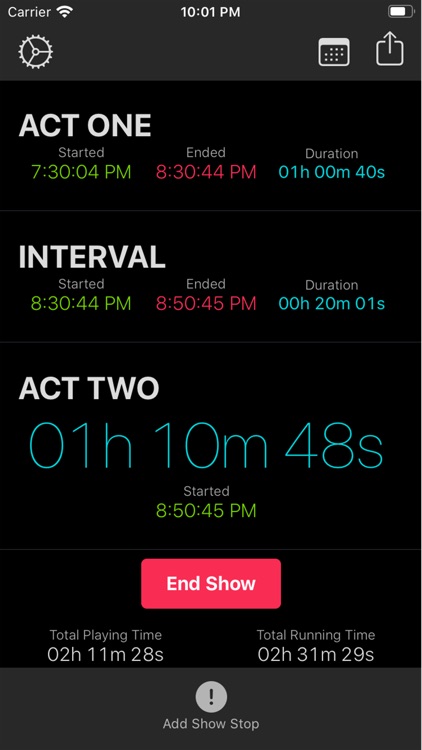 Stage Manager Stopwatch