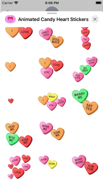 Animated Candy Hearts Stickers screenshot-4