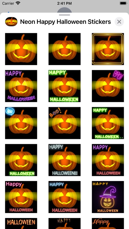 Neon Happy Halloween Stickers