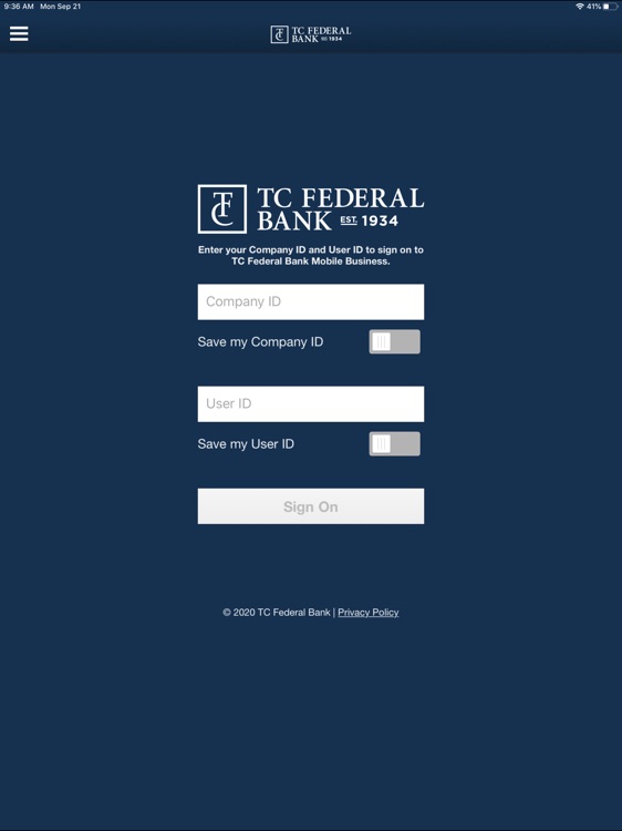 TC Federal Bank Bus for iPad