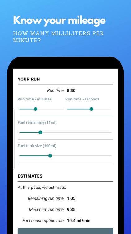 RC Fuel Mileage Calculator