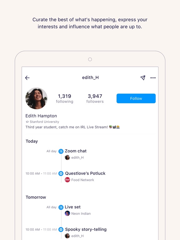 iPad Image of IRL - Social Calendar