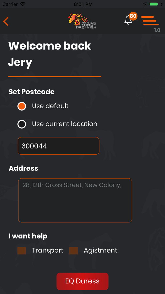 Equine Emergency Duress System