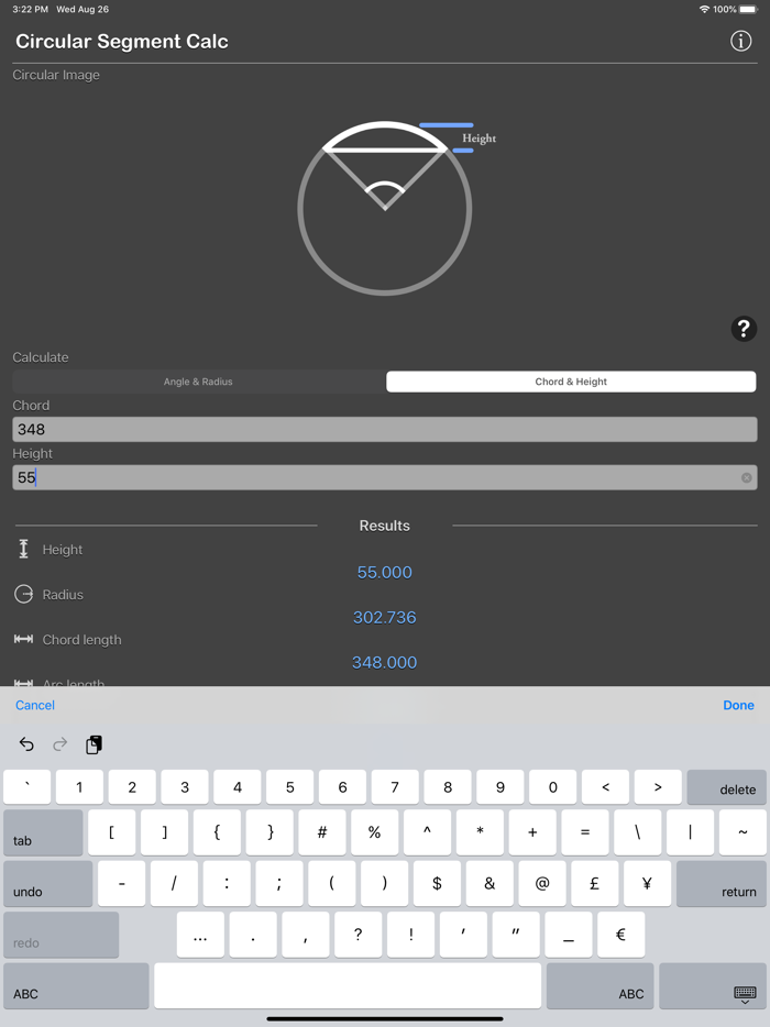 Circular Segment Calculator