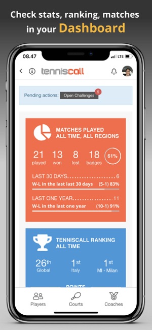 TennisCall: Tennis Player app