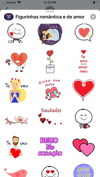 Figurinhas romântica e de amor