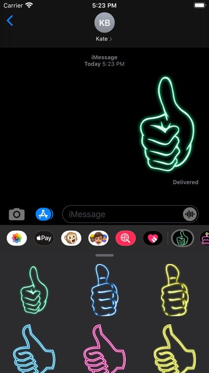 Neon Thumbs Up Stickers