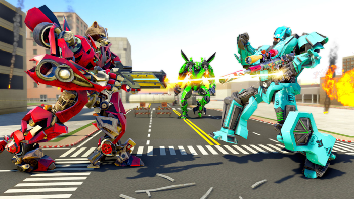 Raccoon Flying Bike Robot Game