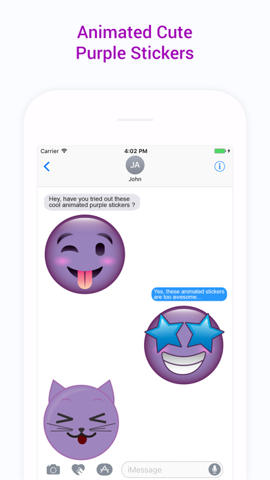 How to cancel & delete Animated Cute Purple Sticker from iphone & ipad 1