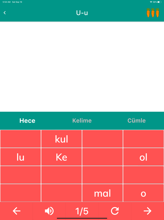 Dinle Yaz Okuma Oyunu