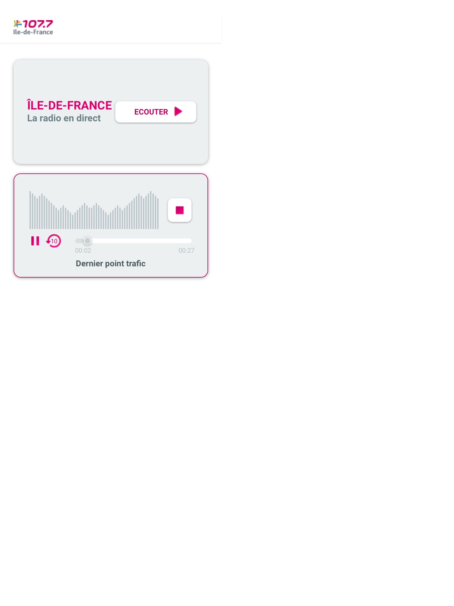 107.7 Ile-de-France screenshot 2