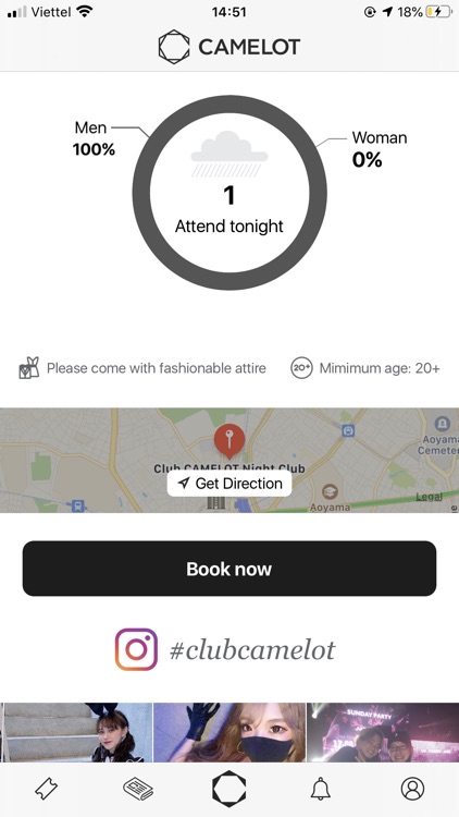 CAMELOT club ticket booking