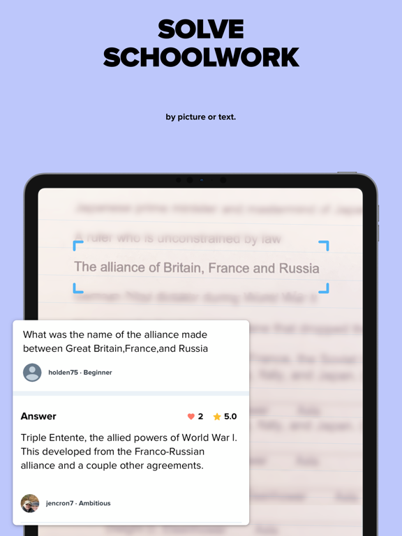 iPad Image of Brainly – Homework Help App