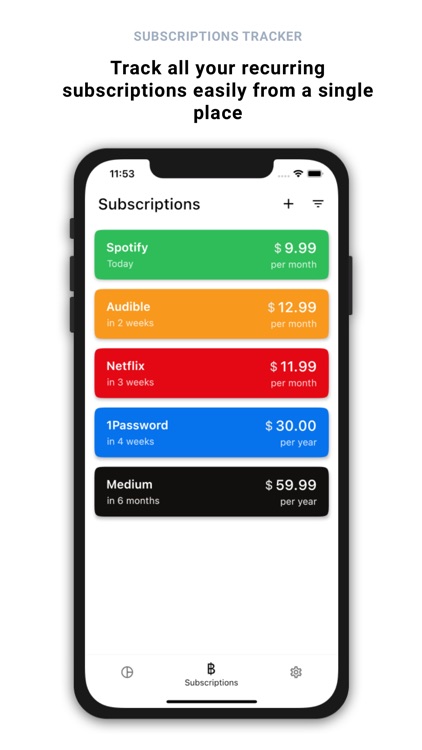 Billey - Subscriptions Tracker