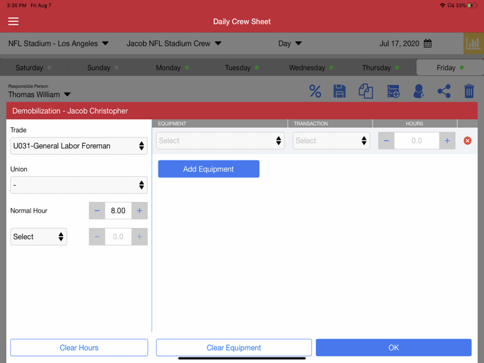 CMiC Mobile Crew Time