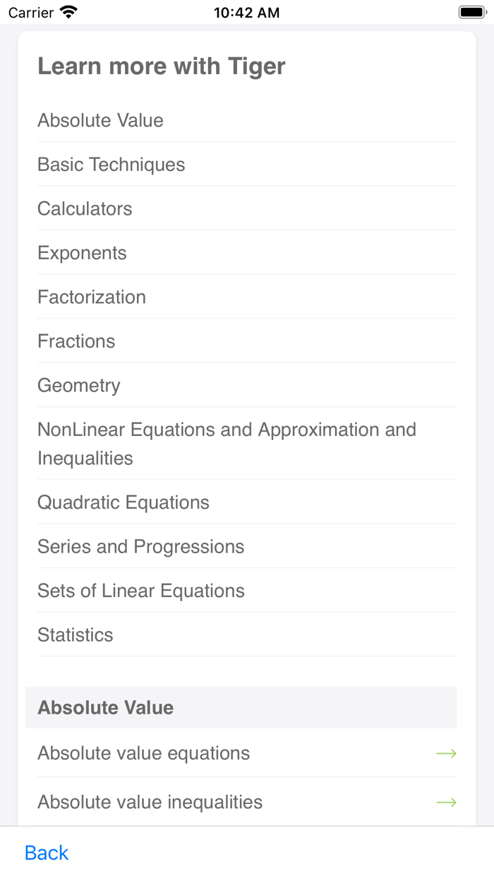 Tiger Algebra Solver