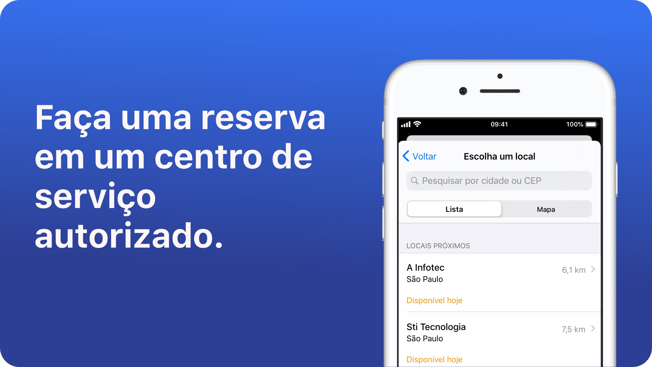 Screenshot do app Suporte da Apple