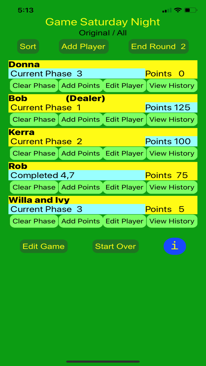 Phase 10 Easy Score