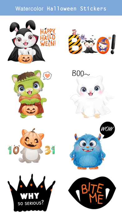 Watercolor Halloween Stickers- screenshot 3