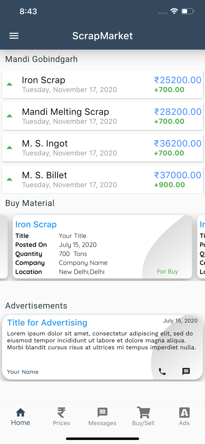 Scrap Market Iron Steel Price