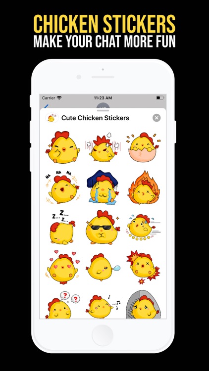 Cute stickers of chicken