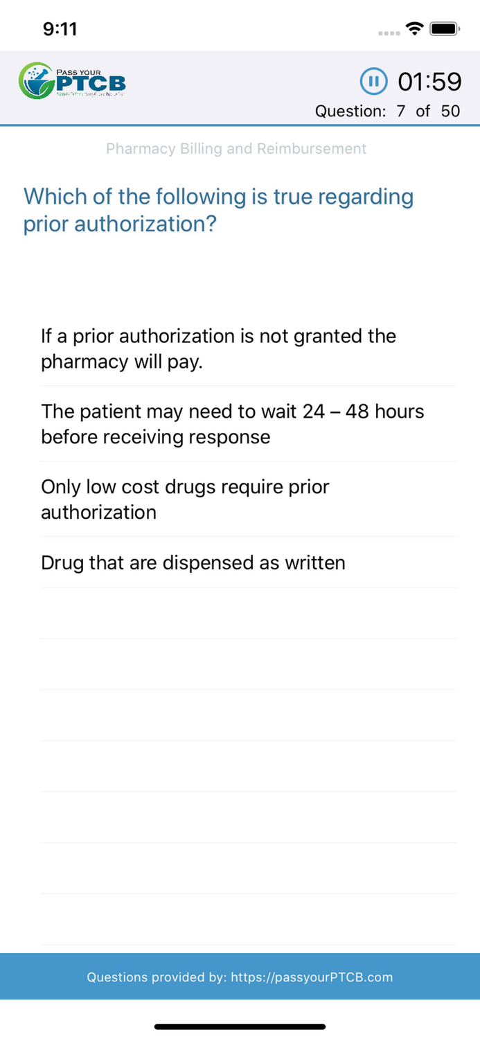 PTCB/ExCPT Practice Questions