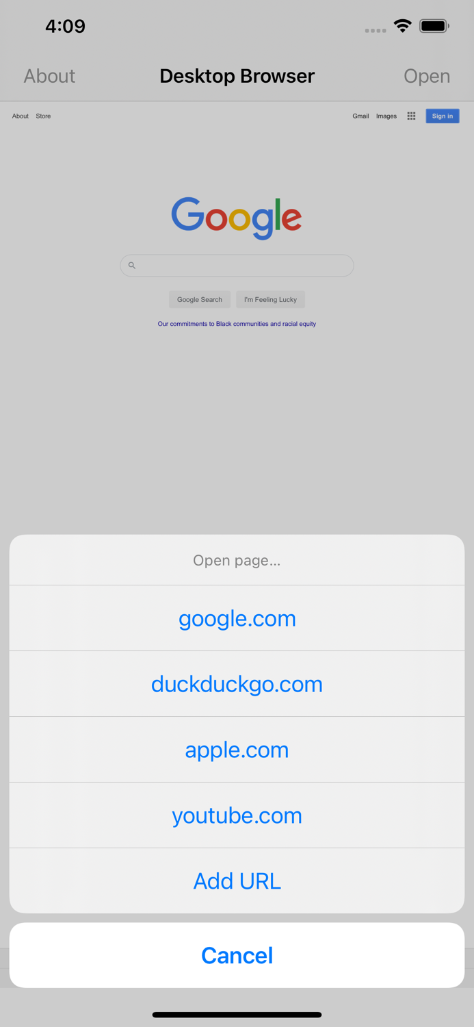 Desktop Only Browser