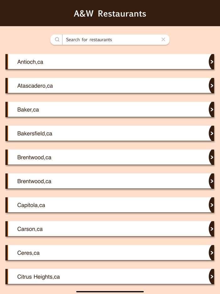Guide for AW Restaurants